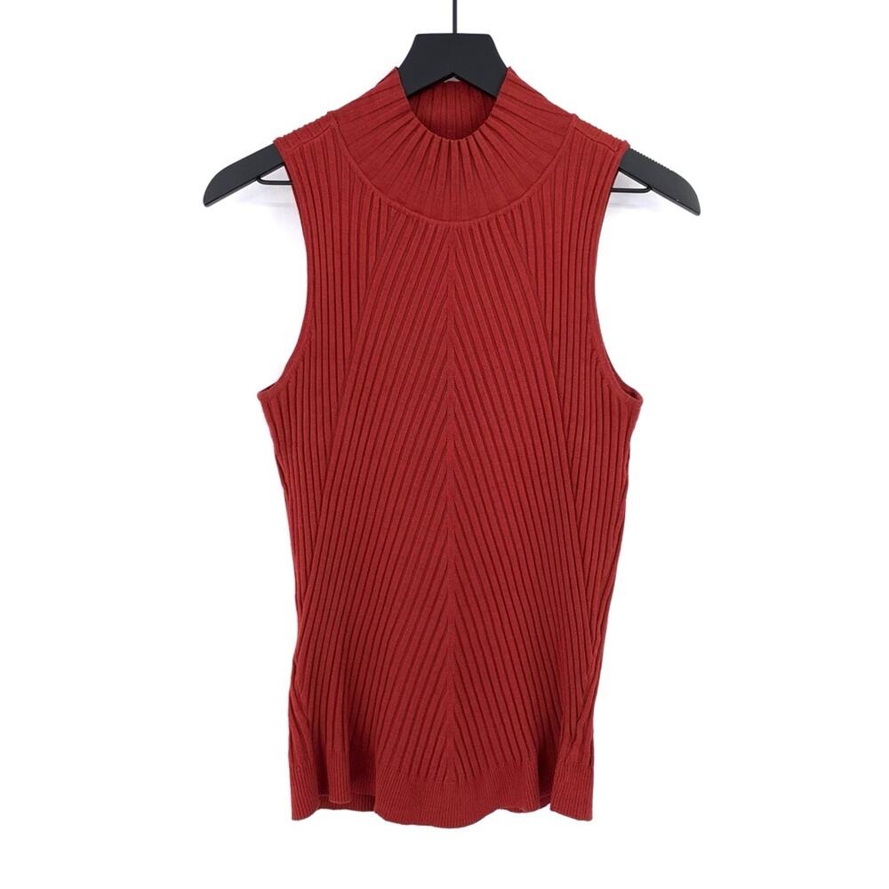 INC International Concepts Sleeveless Sweater Tank Ruby Red Petite L